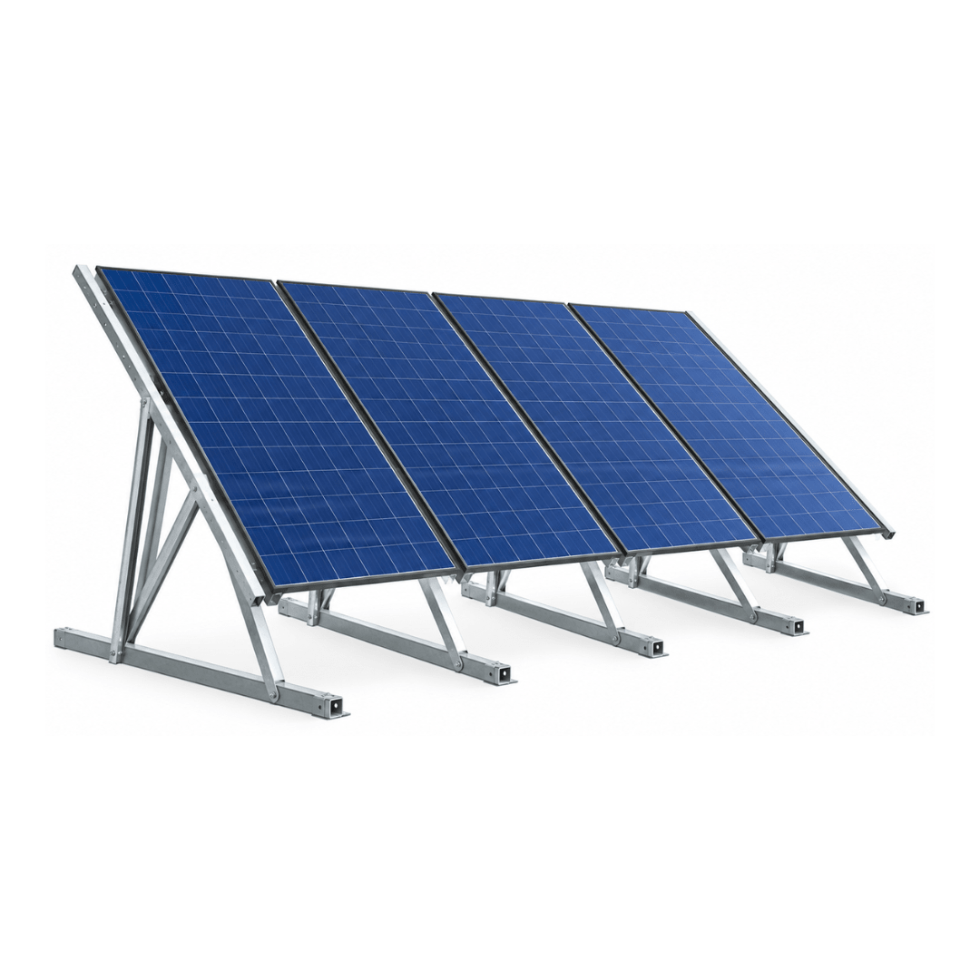 ChikoUSA Lawn Lizard 20°–45° Adjustable Ground Mount | Extreme Weather | Silver - Sky Solar USA