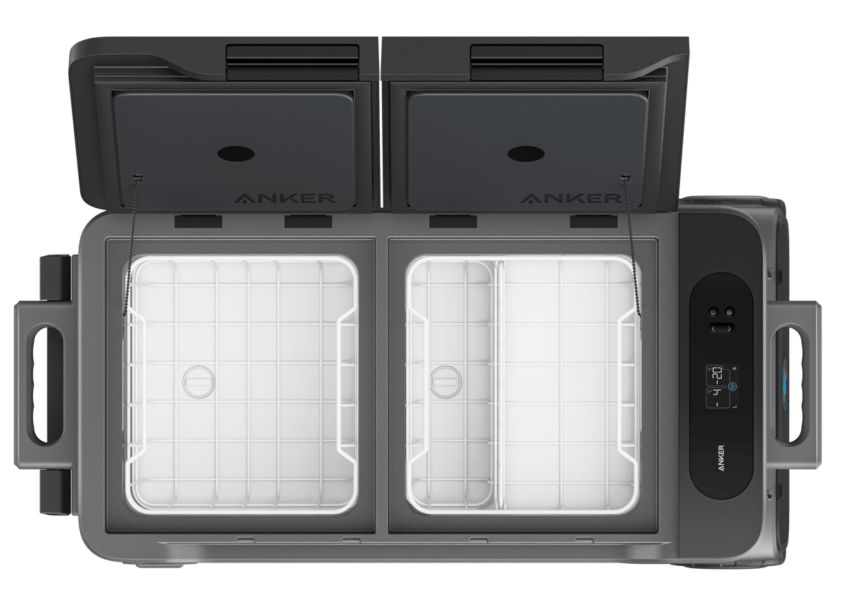 Anker EverFrost Dual-Zone Portable Cooler 50 with 299Wh Battery,53L,Powered by AC/DC or Solar - Sky Solar USA