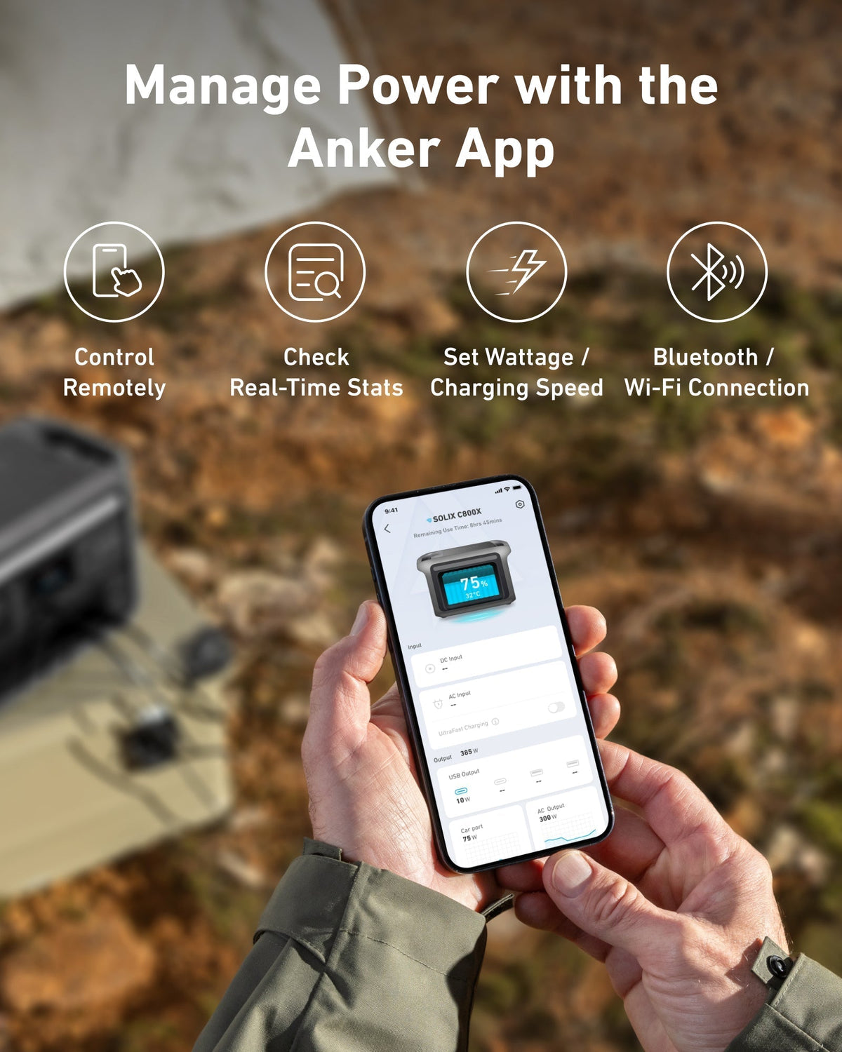 Anker SOLIX C800X Portable Power Station - 768Wh | 1600W - Sky Solar USA