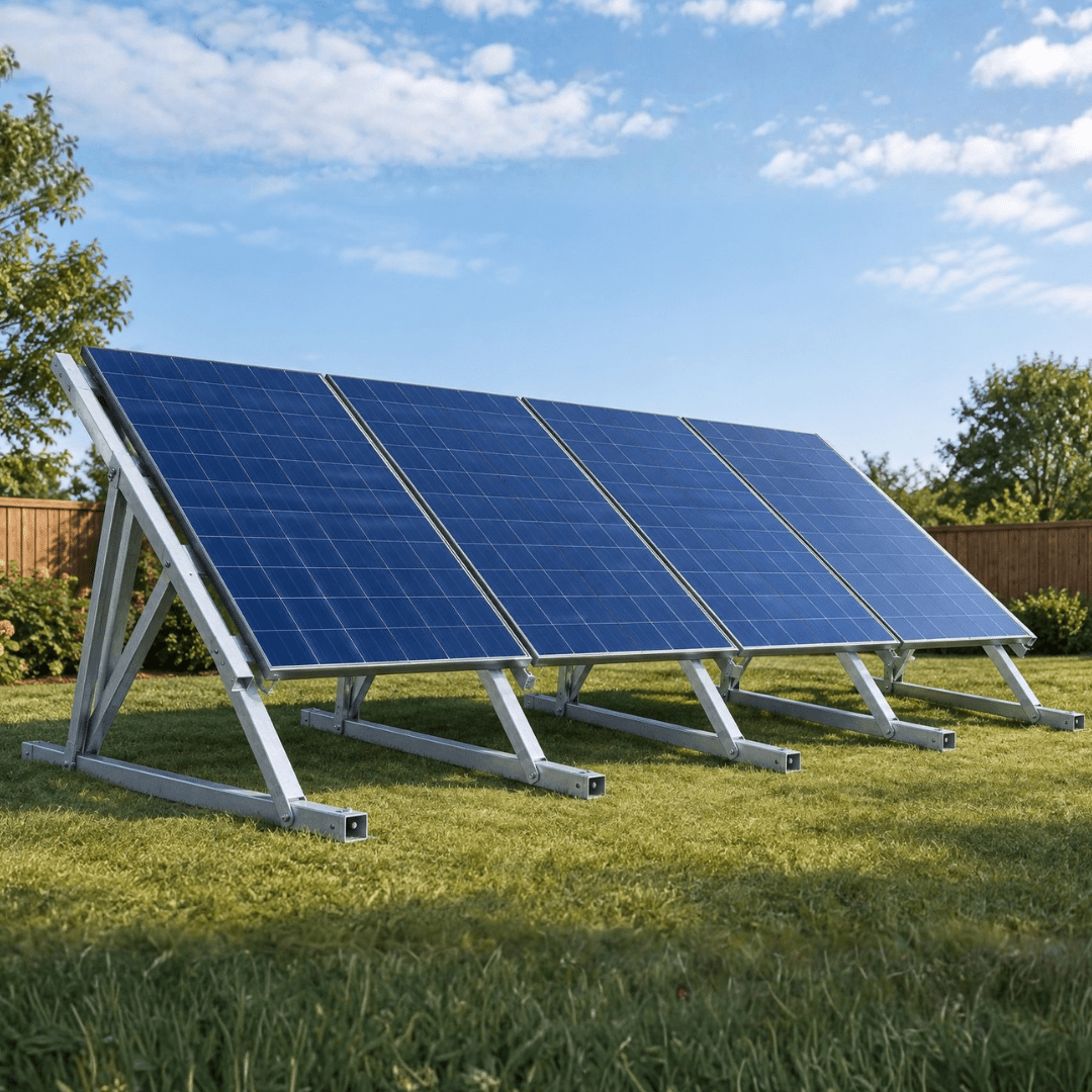 ChikoUSA Lawn Lizard 20°–45° Adjustable Ground Mount | Extreme Weather | Silver - Sky Solar USA