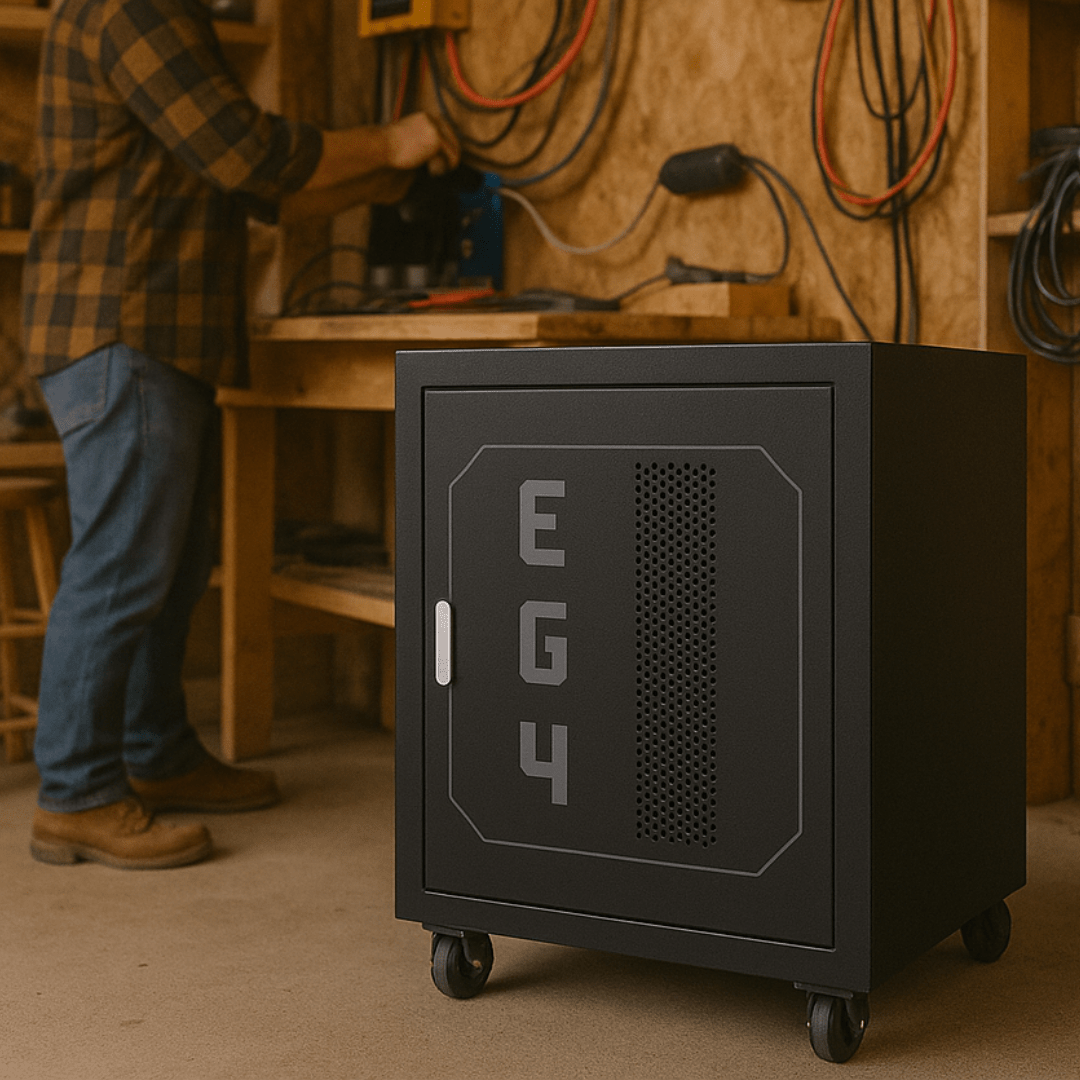 EG4 Enclosed Battery Rack | 3 Slot | Wheels Included - Sky Solar USA