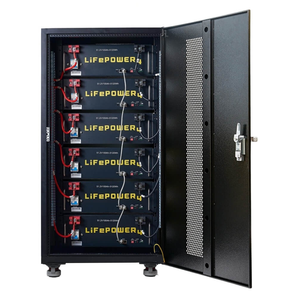 EG4 Enclosed Battery Rack | 6 Slot | Bus Bar Covers | Welded (Grey) - Sky Solar USA