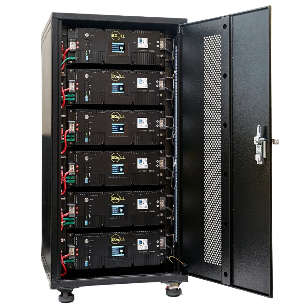 EG4 Enclosed Battery Rack | 6 Slot | Bus Bar Covers | Welded (Grey) - Sky Solar USA