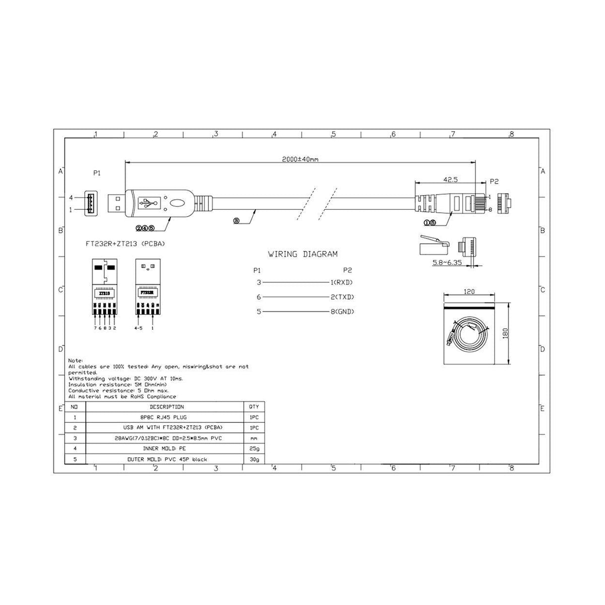 EG4 RS232 Firmware Update Cable - LL - Sky Solar USA