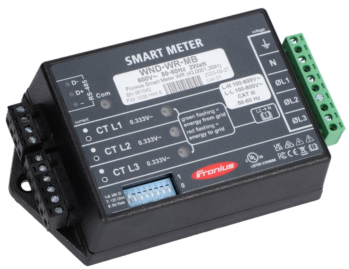 Fronius Smart Meter WR 100-600V | Bidirectional Energy Meter, 1- or 3-Phase | 4300013591 - Sky Solar USA