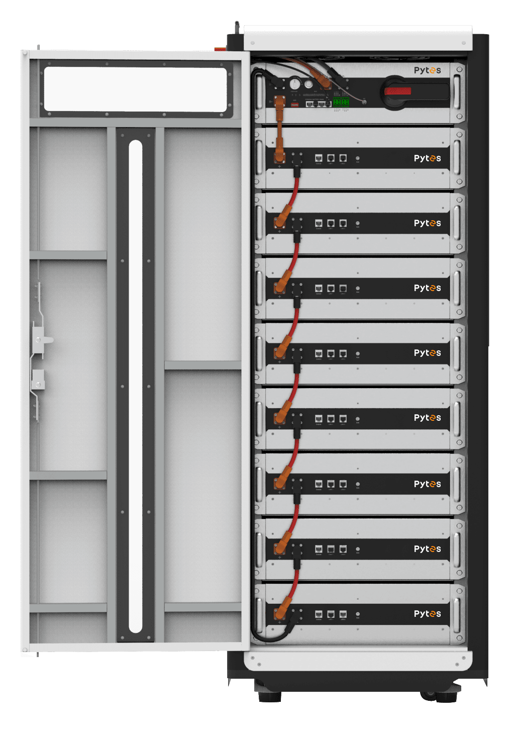 Pytes HV48100 12S Battery Cabinet | 13-Slot Indoor Rack for V5 or HV48100 - Sky Solar USA