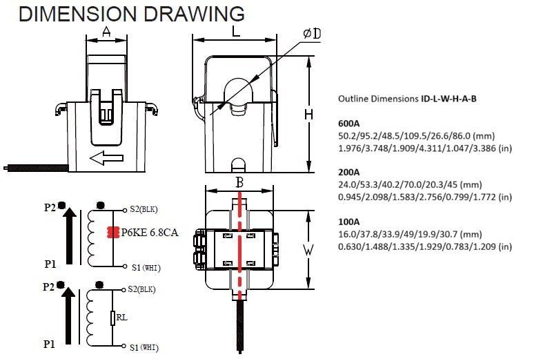 Sol-Ark XL CT Sensor (600A) | Single - Sky Solar USA