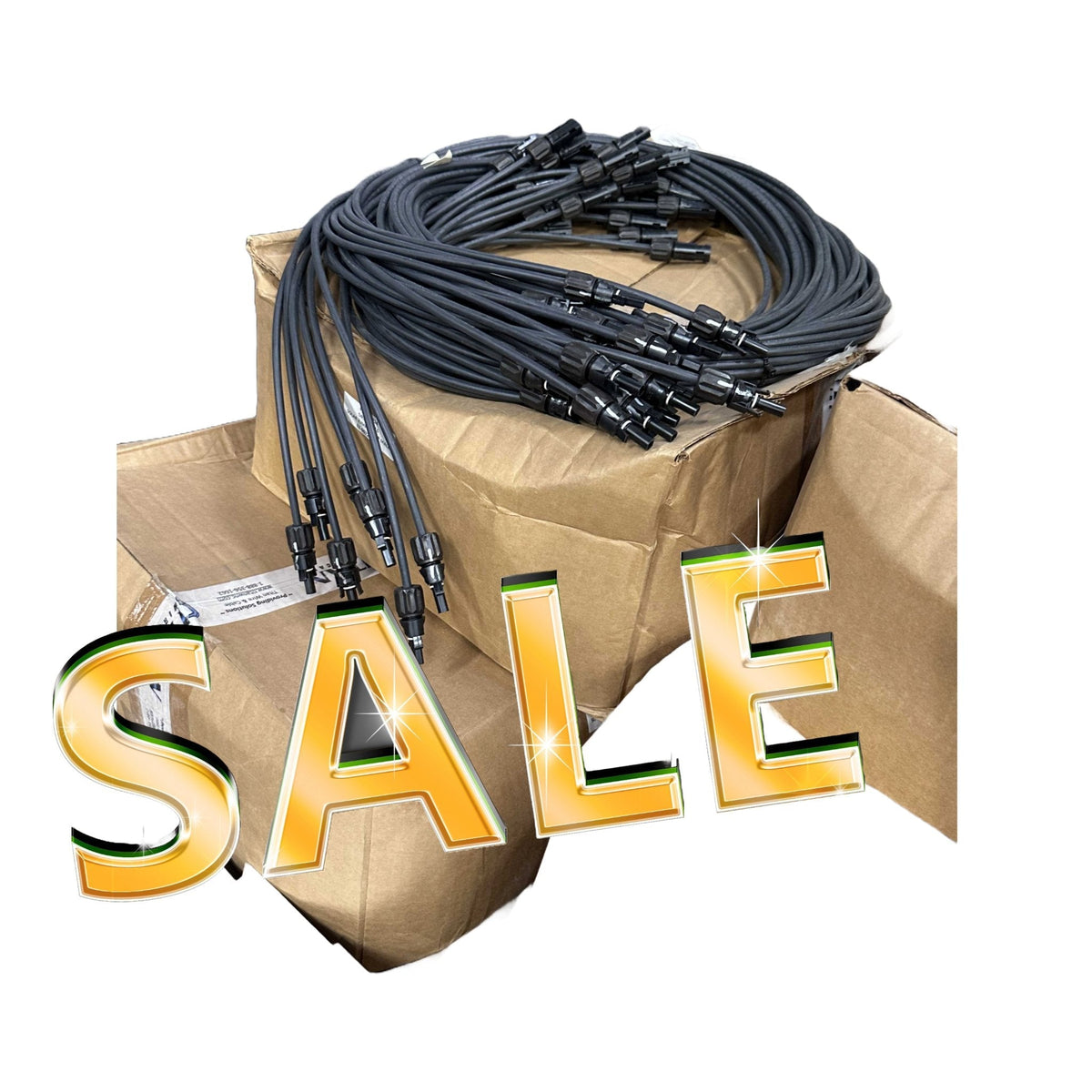 Titan Wire 11ft 3M 10AWG MC4 Solar Extension jumper Cables USA Made Black 25 pack - Sky Solar USA